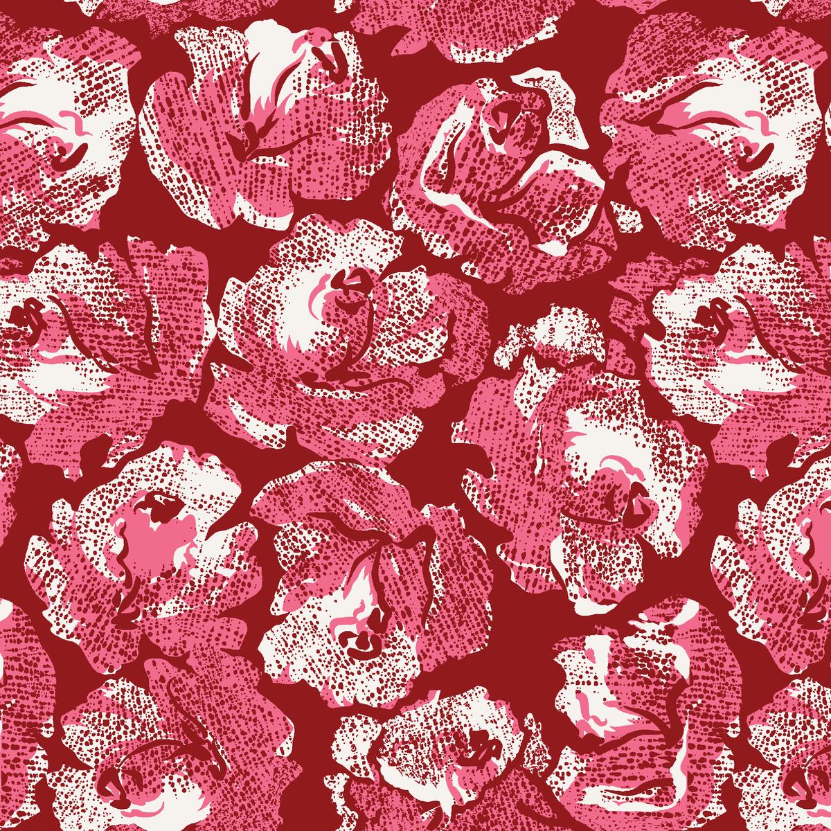 Passion Rose in Crimson Fabric