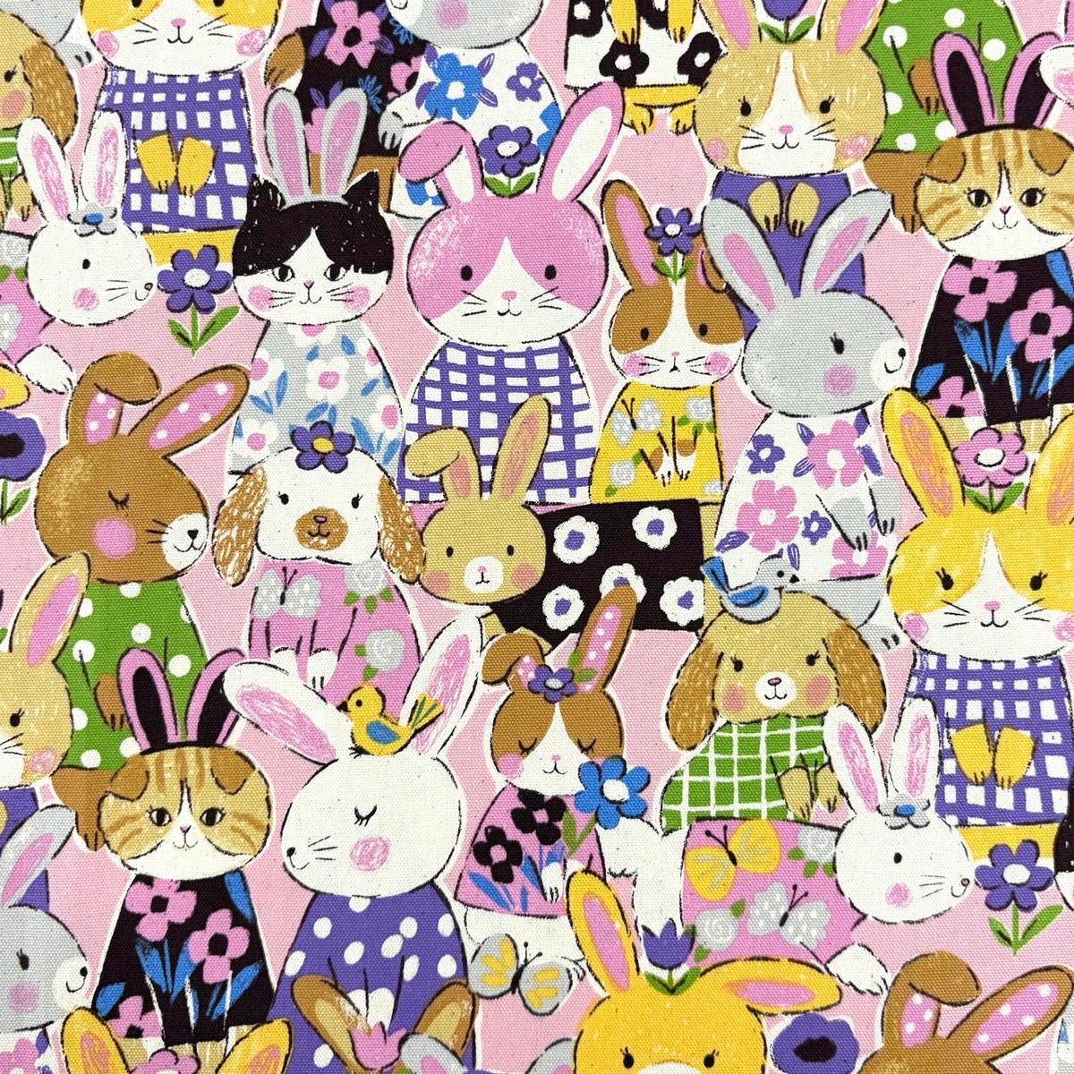 Powerful Animal Rabbits Oxford - Pink YGA-89000-1