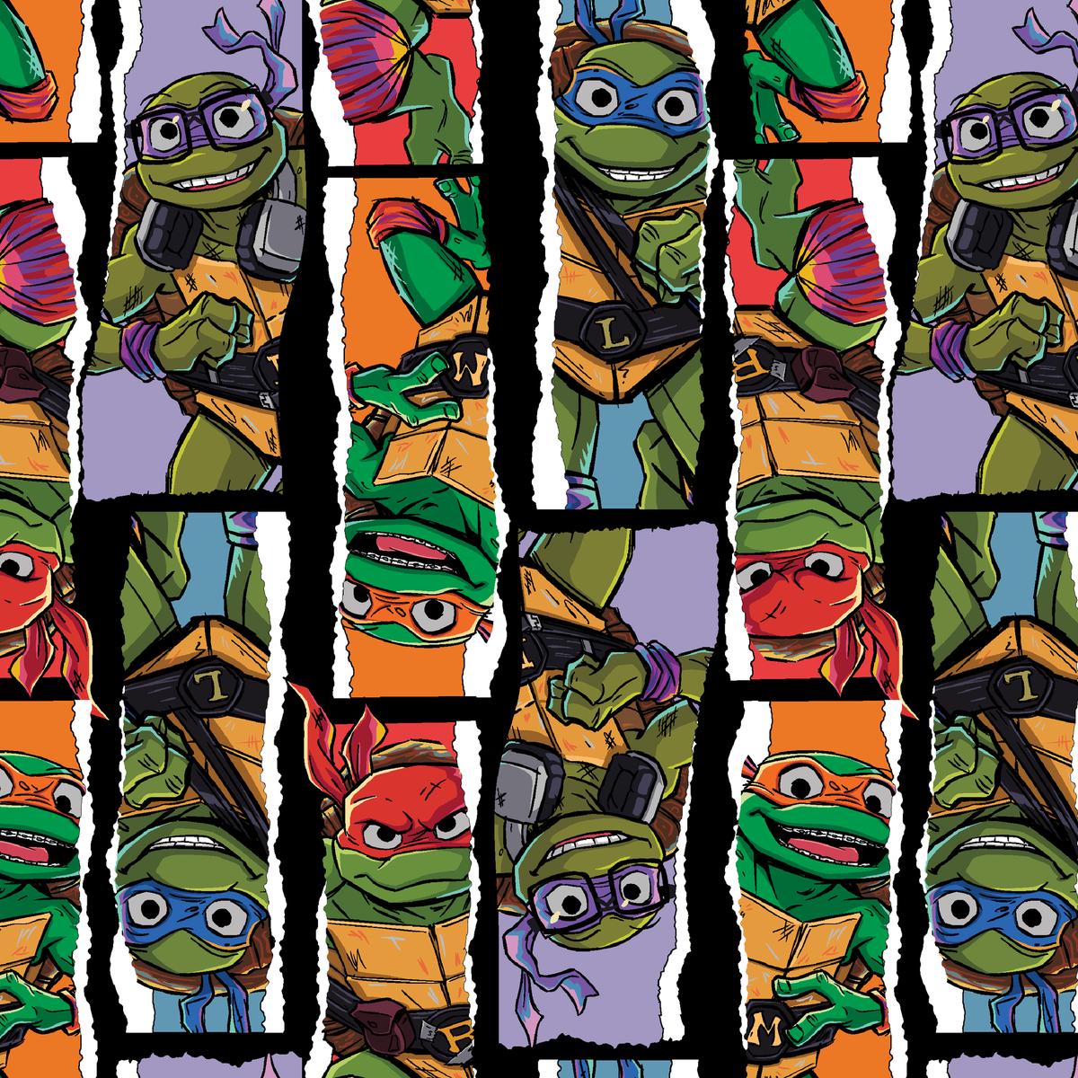 Teenage Mutant Ninja Turtles Torn Panel Design Fabric