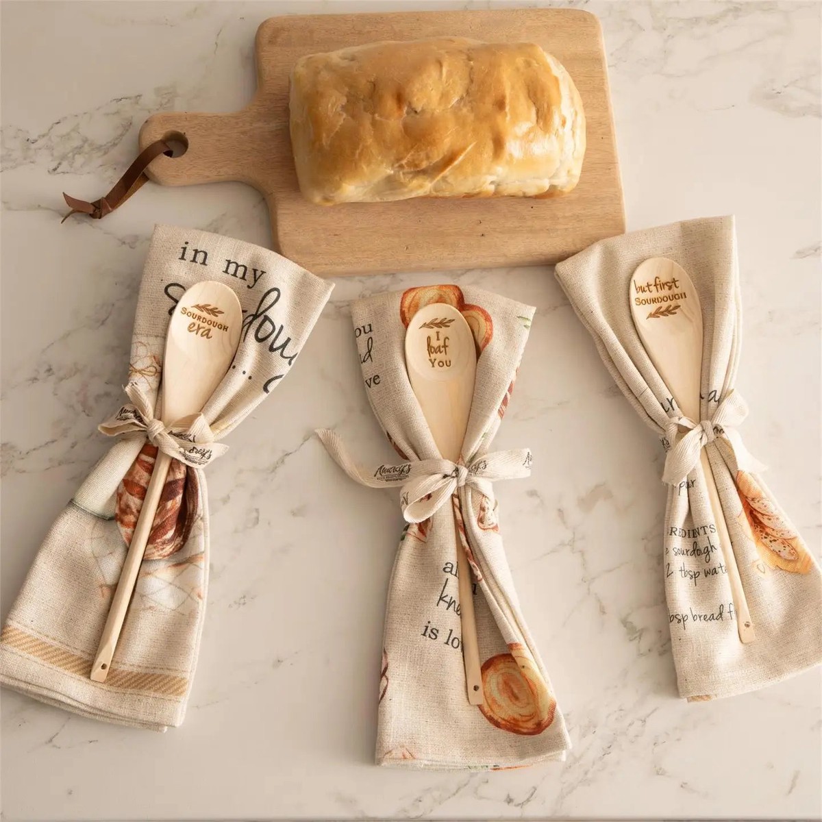 Wooden Spoon and Sourdough Towel Gift Set (3 Styles)