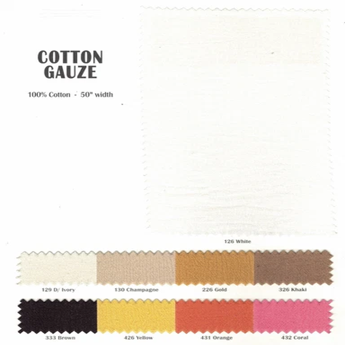 100% Cotton Gauze Fabric | By the Continuous Yard | 46/48″ Wide | Ships Fast |