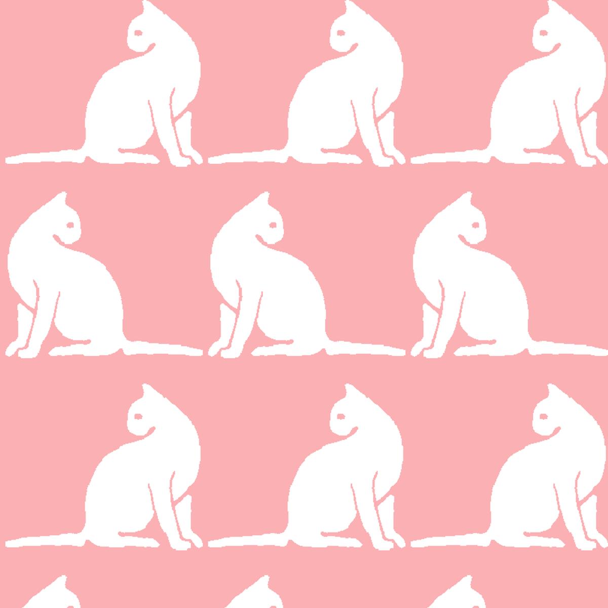 Cleo Cats on Pink Fabric