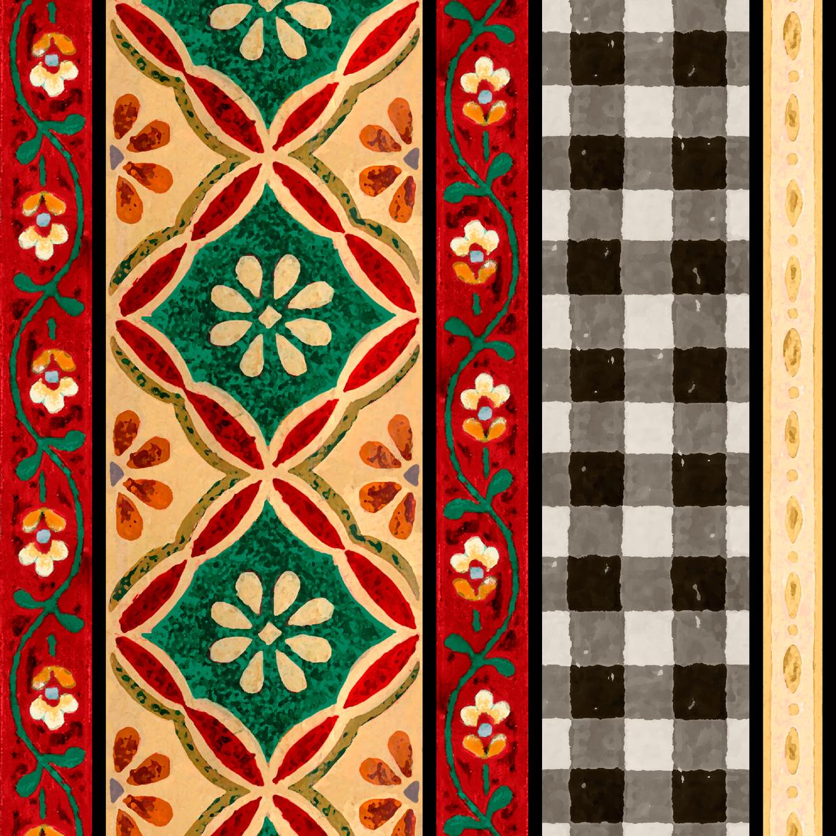 Barnyard Folk on Red Fabric