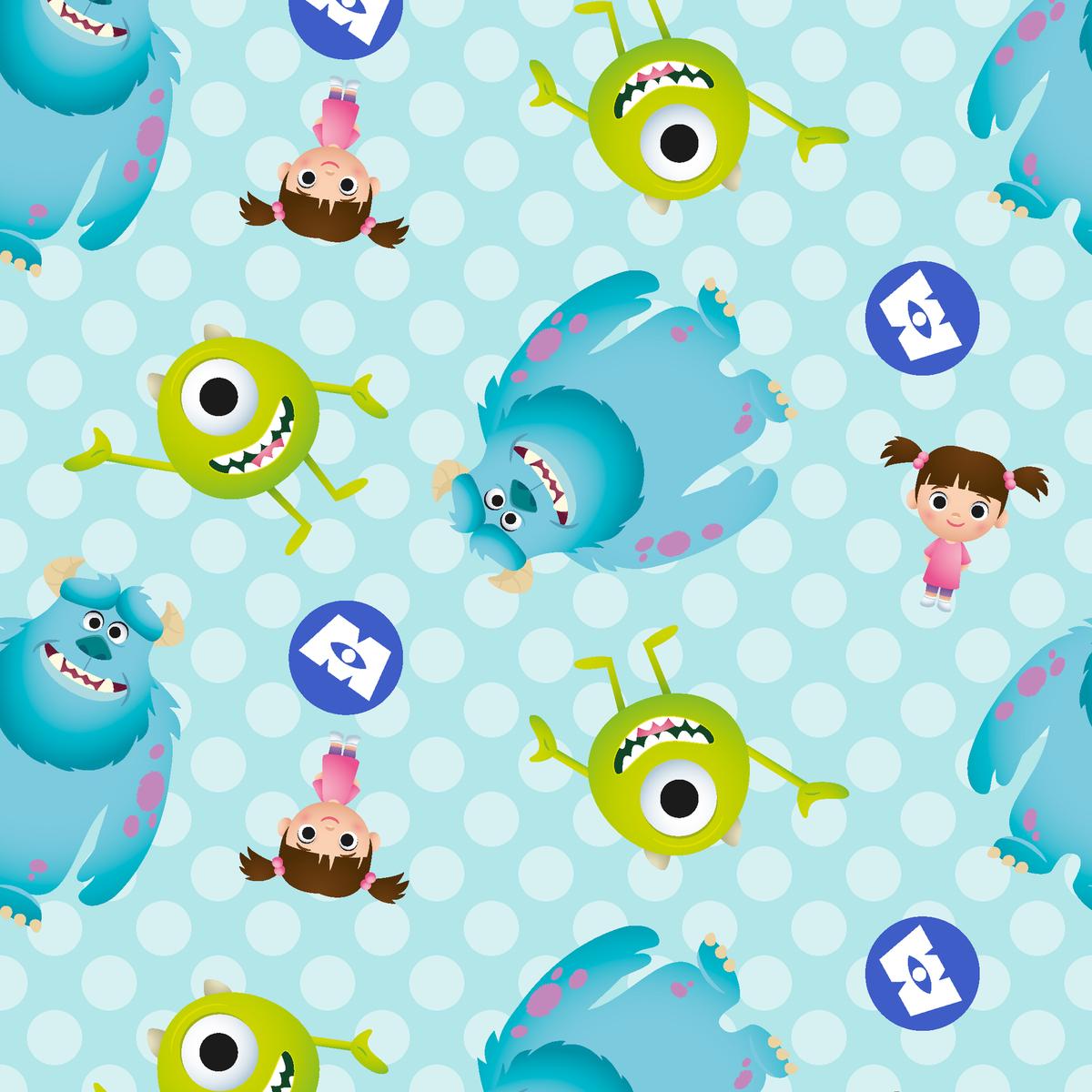 Disney and Pixar's Monsters, Inc. Polka Dot Character Fabric