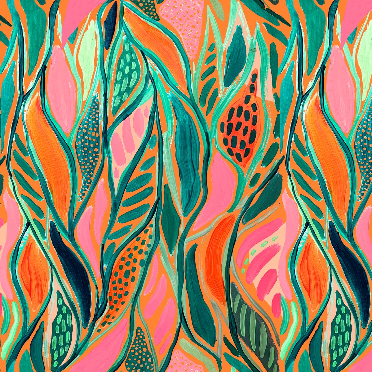 EttaVee Abstract Pink and Green Fabric