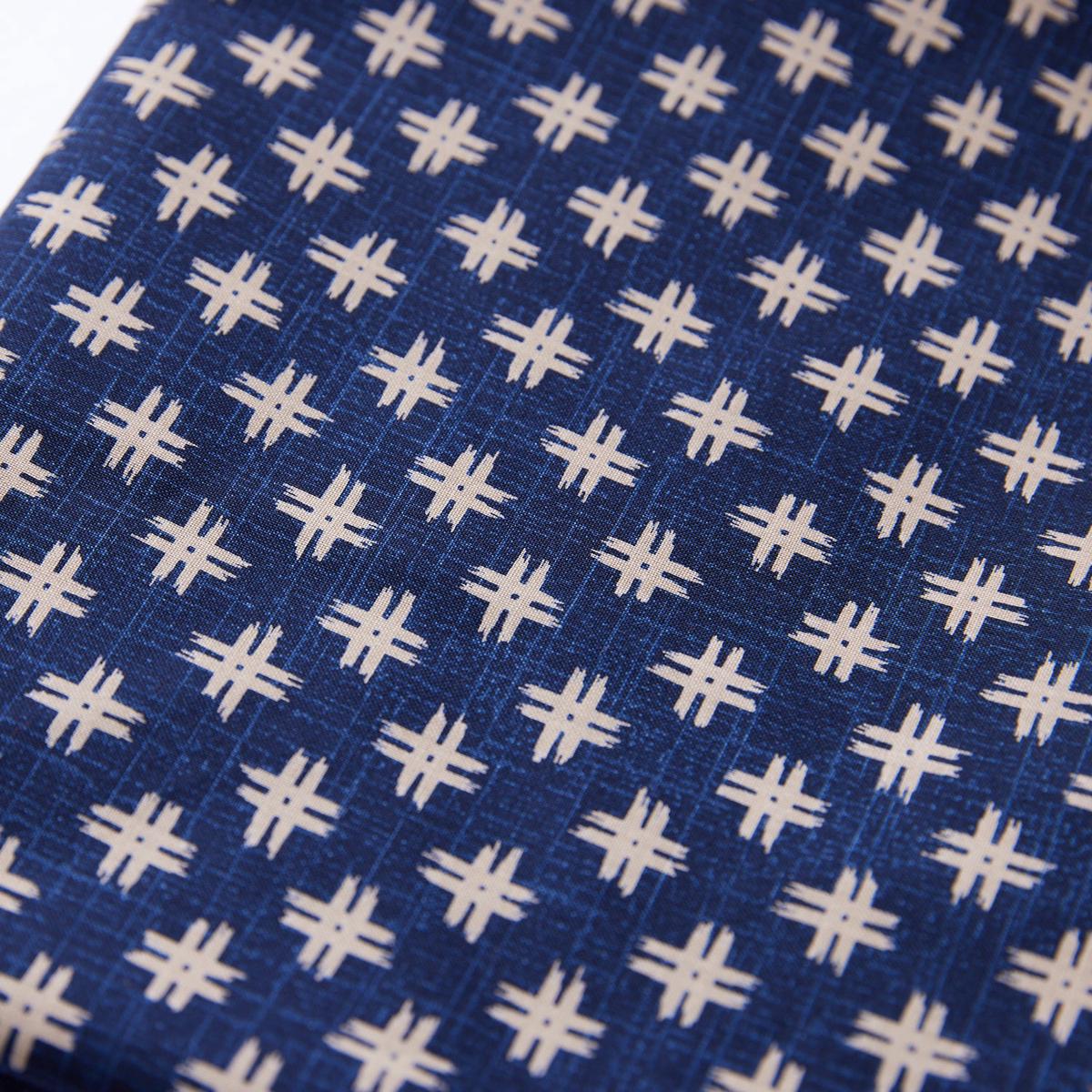 Igeta Cross Cotton Broadcloth - Navy KW-3656-4