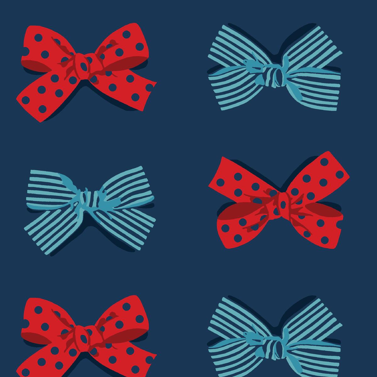 July Bow in Nautical Fabric