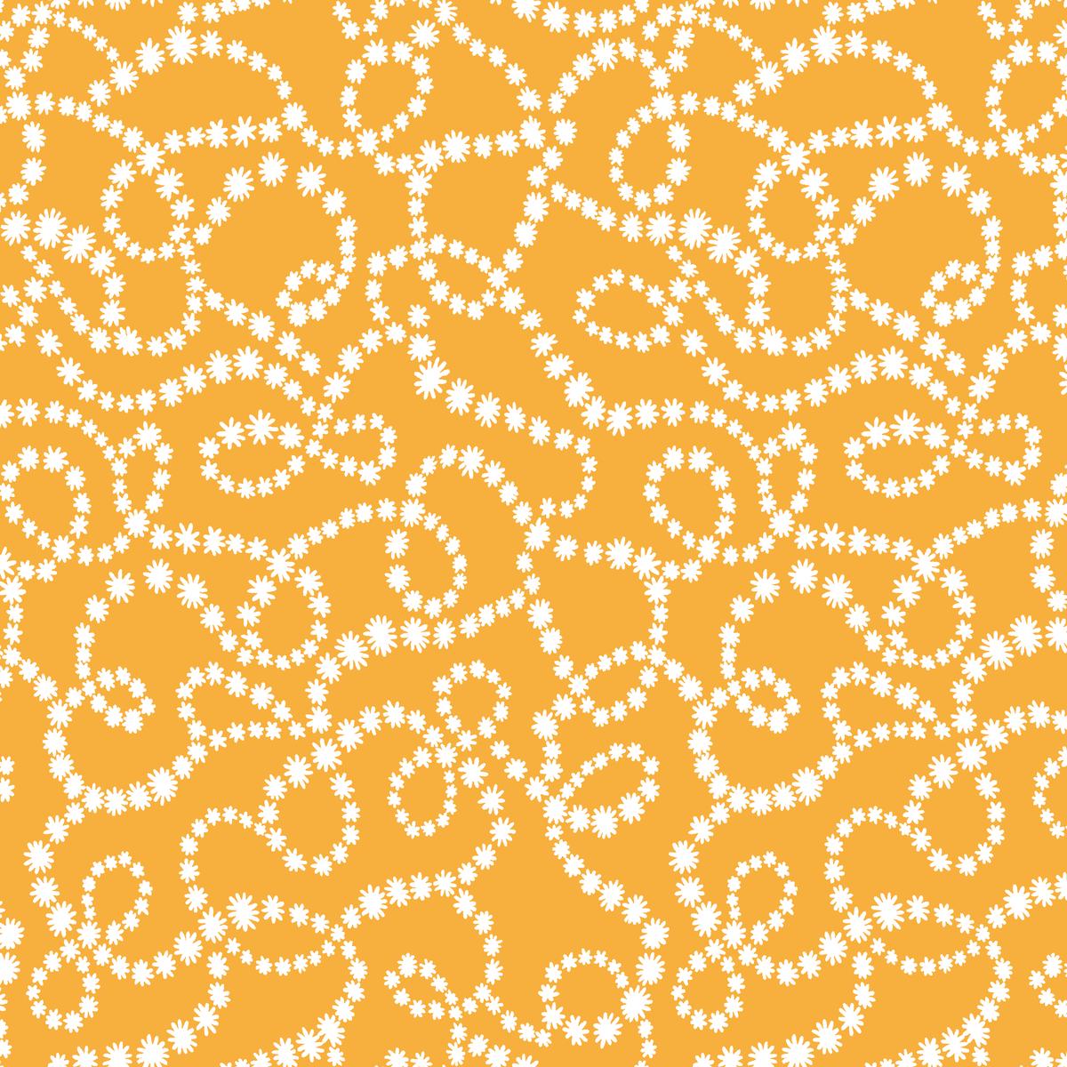 Pearl Swirl, Mustard Fabric