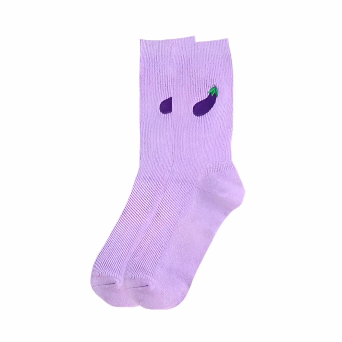 Chaussettes Aubergine brode