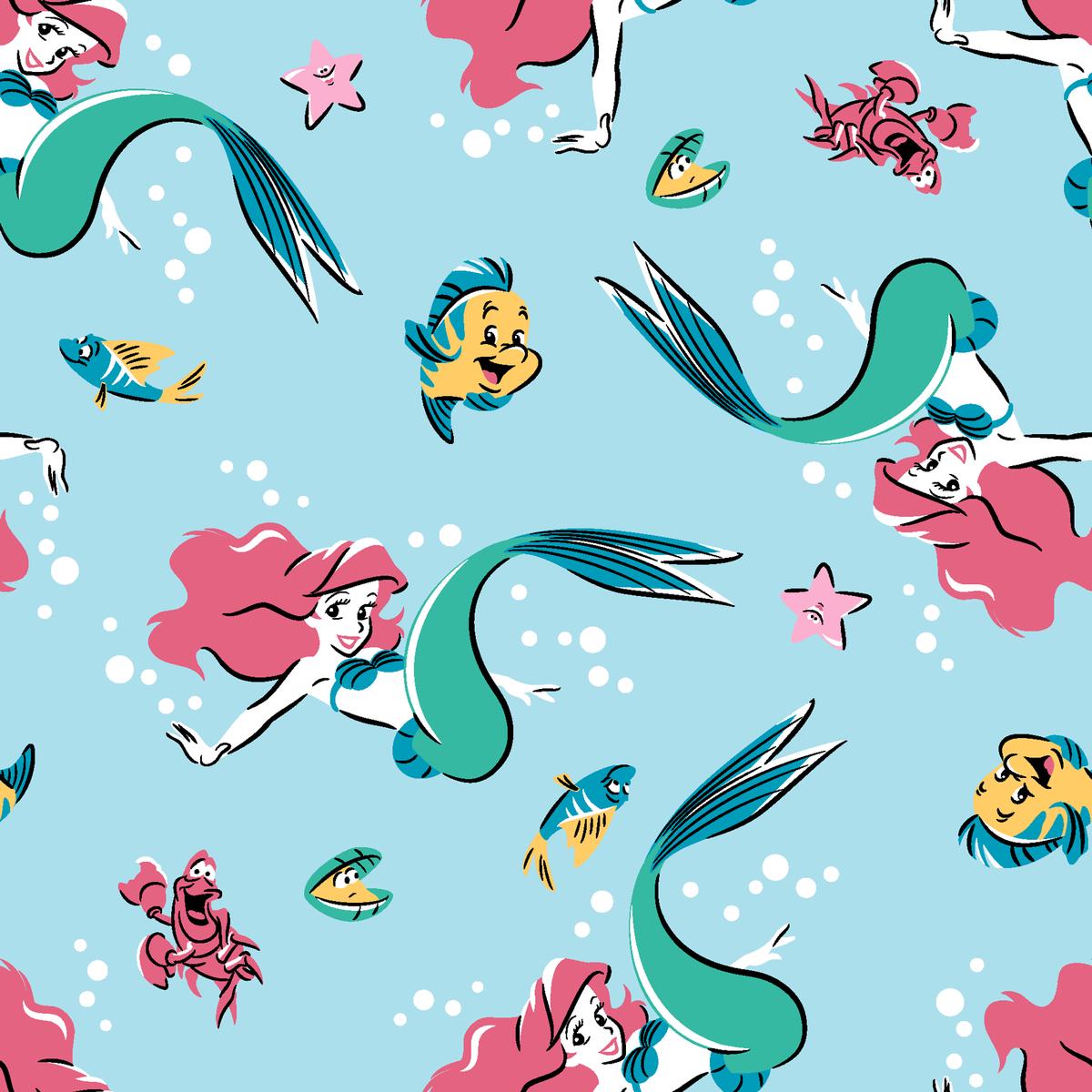Disney The Little Mermaid Bubble Garden Fabric