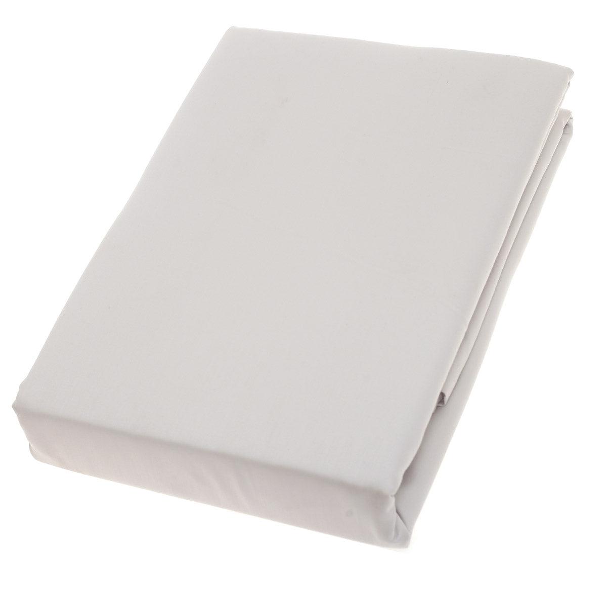 Double Bed Sheet Satin Light Grey 96X102" Dyed