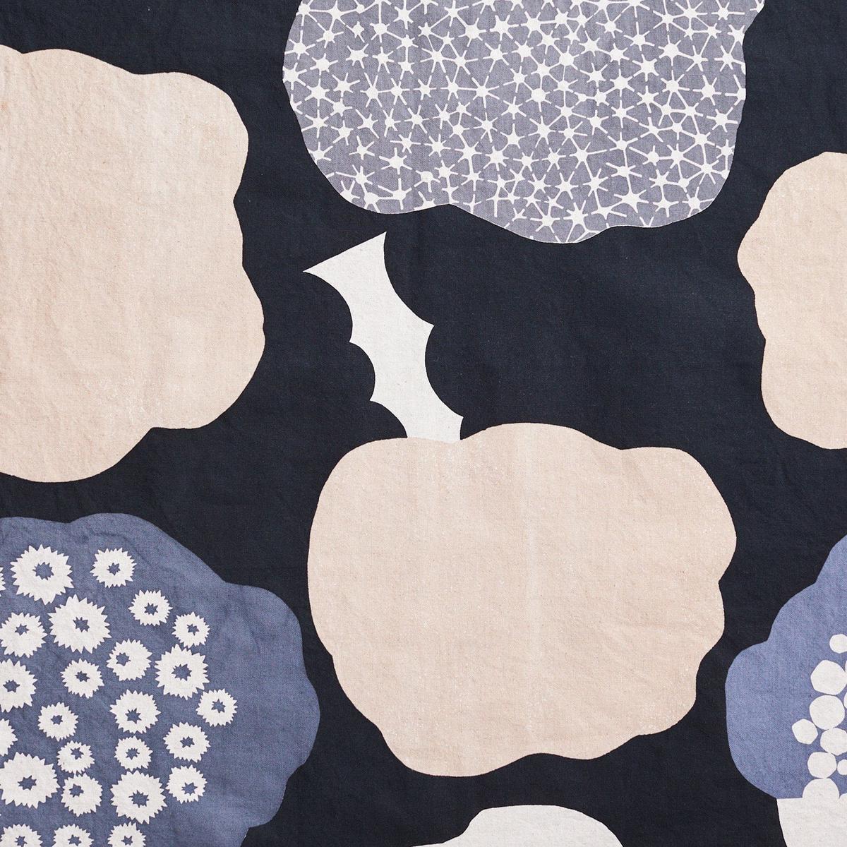 echino Cloud Flower Cotton Linen Canvas - Black EKX-98120-20