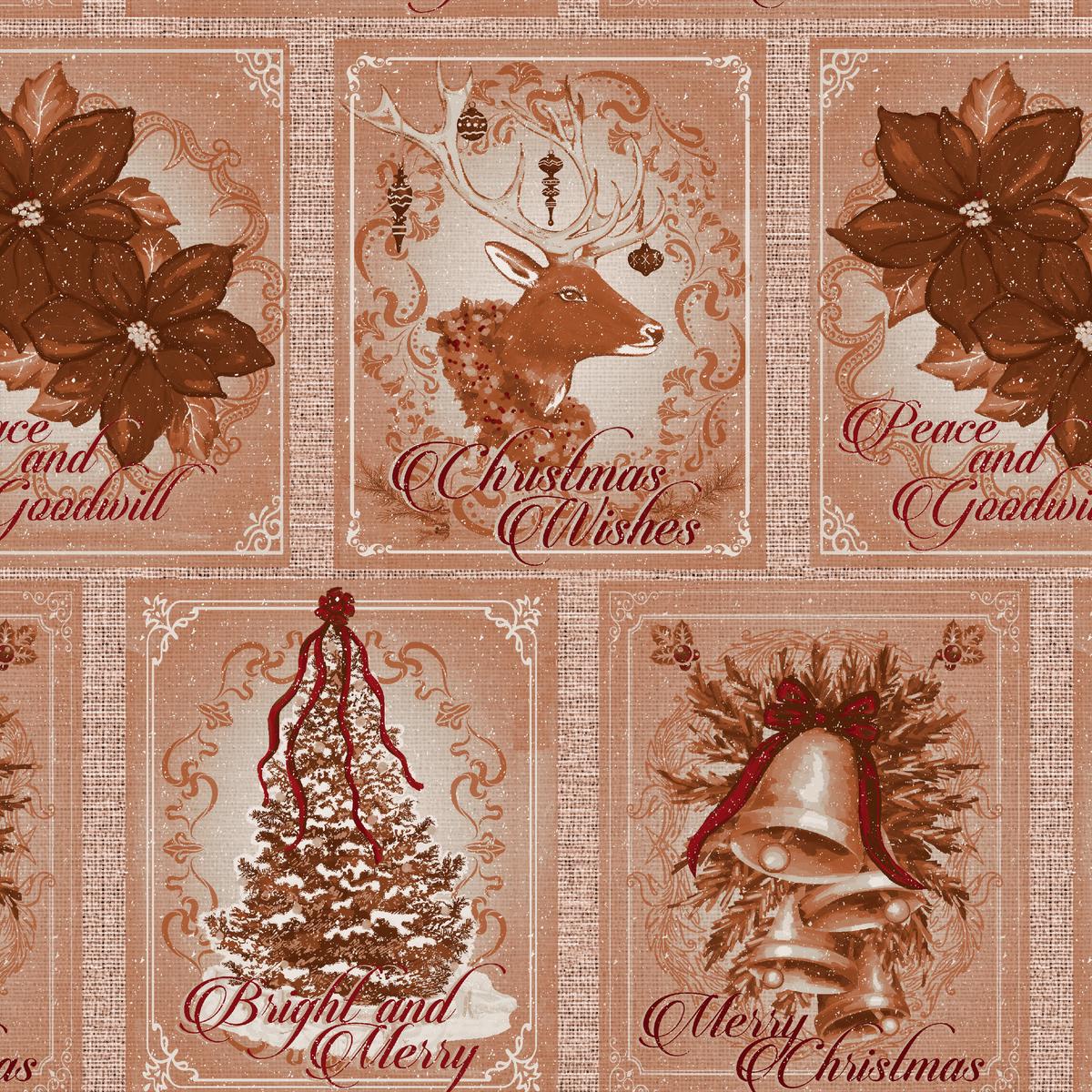 Holiday Cards on Brown Fabric