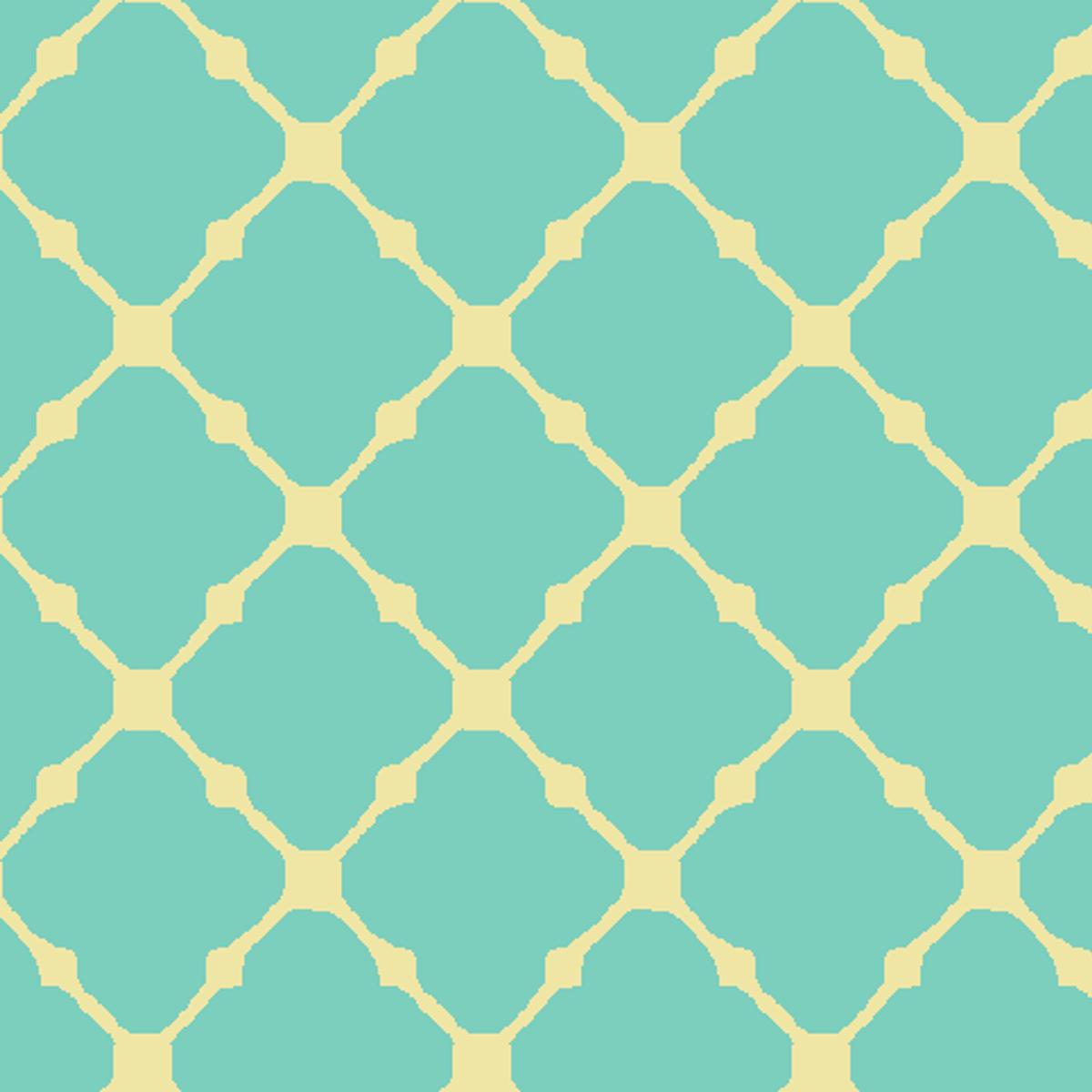 Lattice Weave on Teal & Gold Fabric