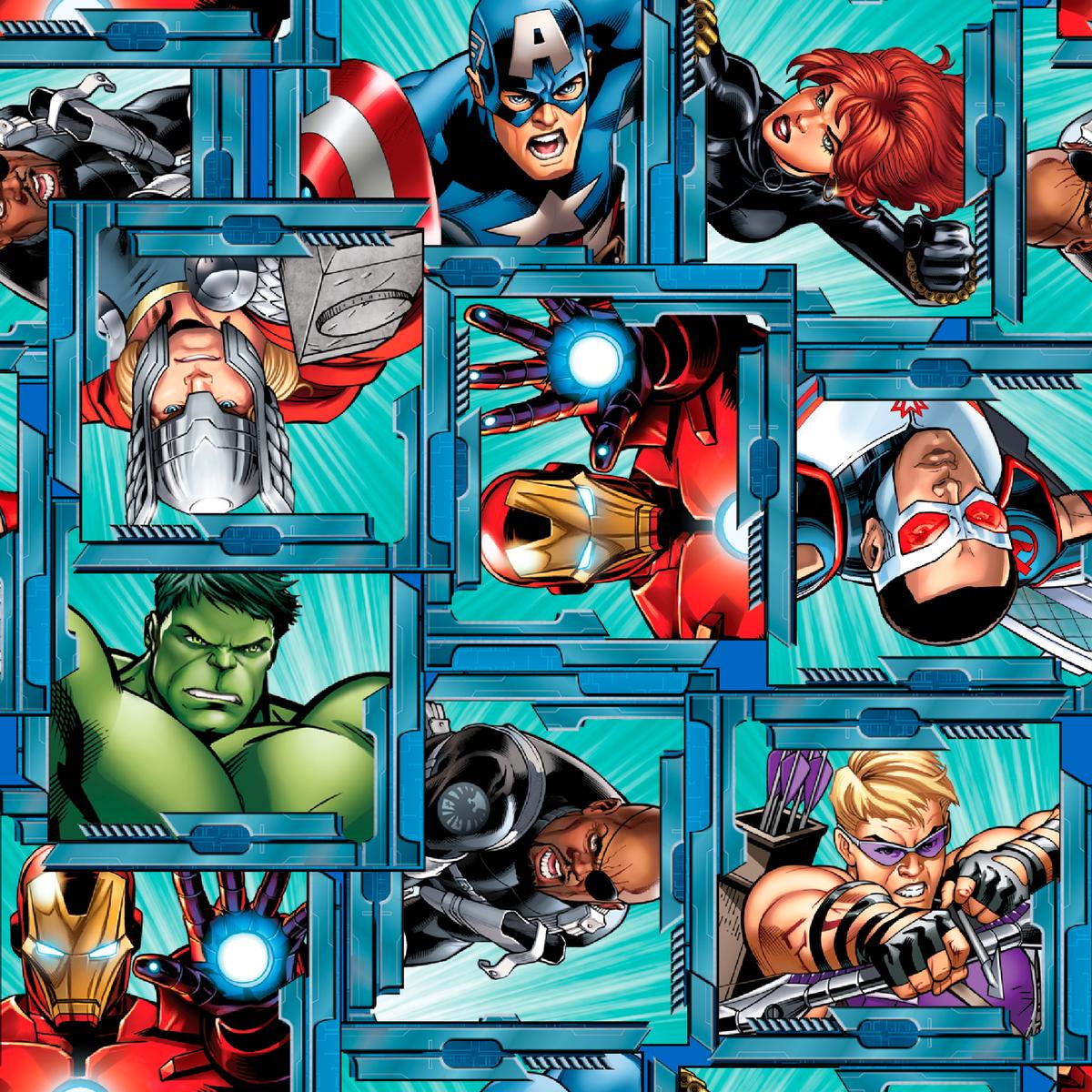 Marvel Avengers Comic Panel Grid Fabric