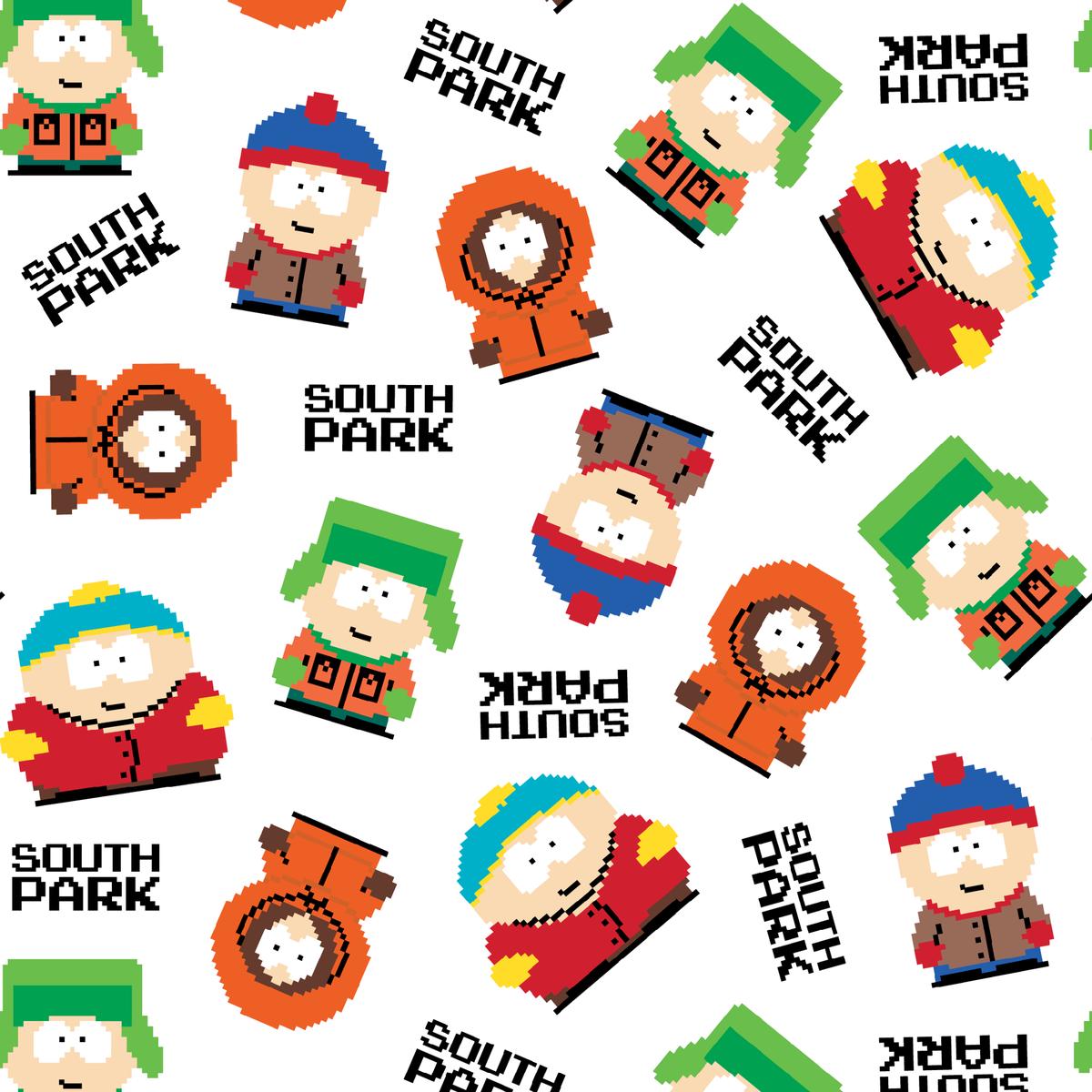 South Park Pixel Characters Fabric