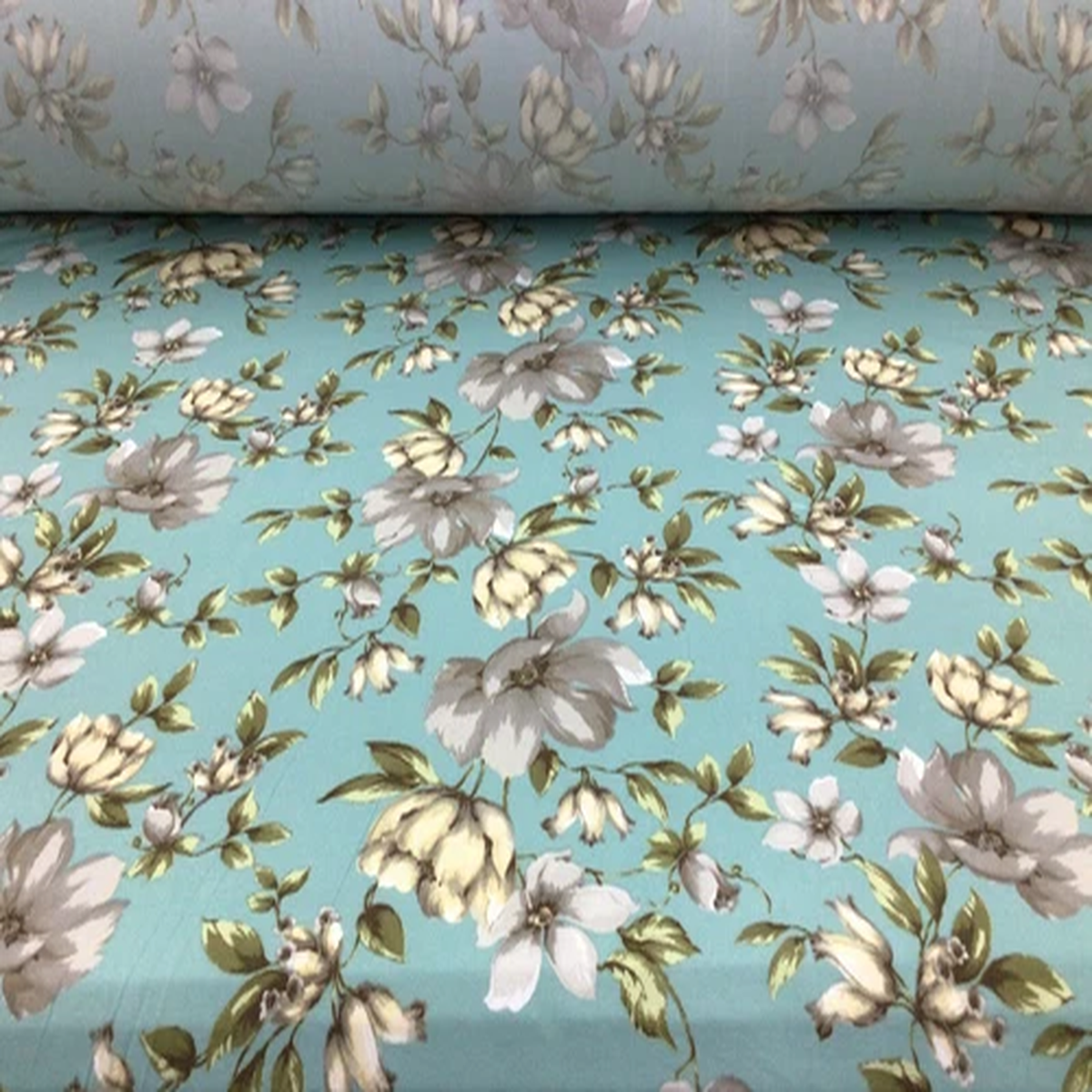 100% Cotton Fabric Lots And Lots of Rope on Blue Background –  By the Yard