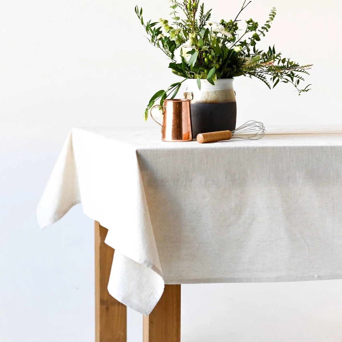 60"x120" Neutral Linen Tablecloth