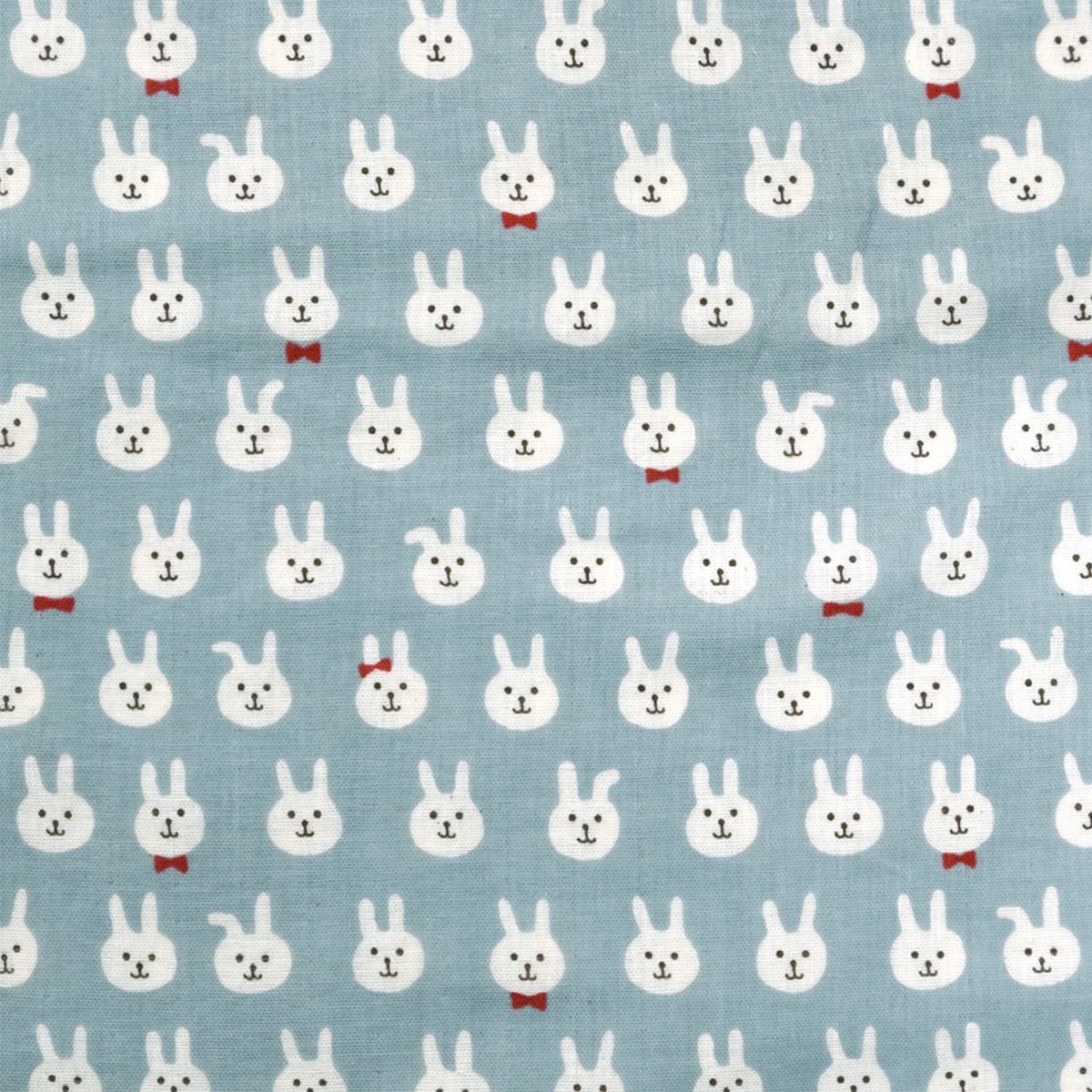 Bow-tie Bunnies Cotton Double Gauze - Light Blue