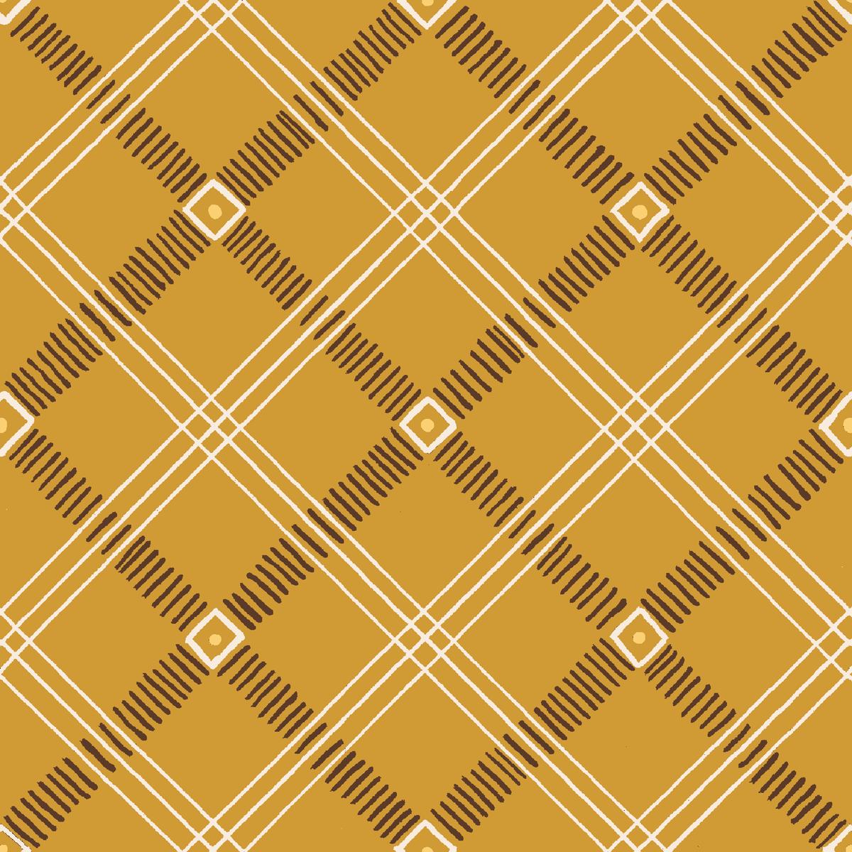 Diamond Plaid in Yellow Fabric