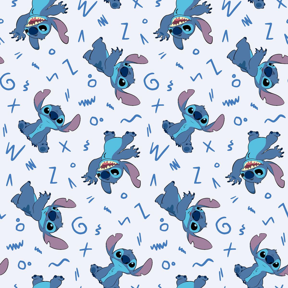 Disney Lilo & Stitch - Ohana Doodles - Blue Character Fabric