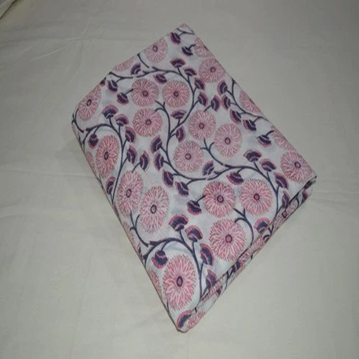 Hand Block 15 Yard Fabric Floral Print 100%Cotton NO TARRIF CHARGES 100%ZK_198