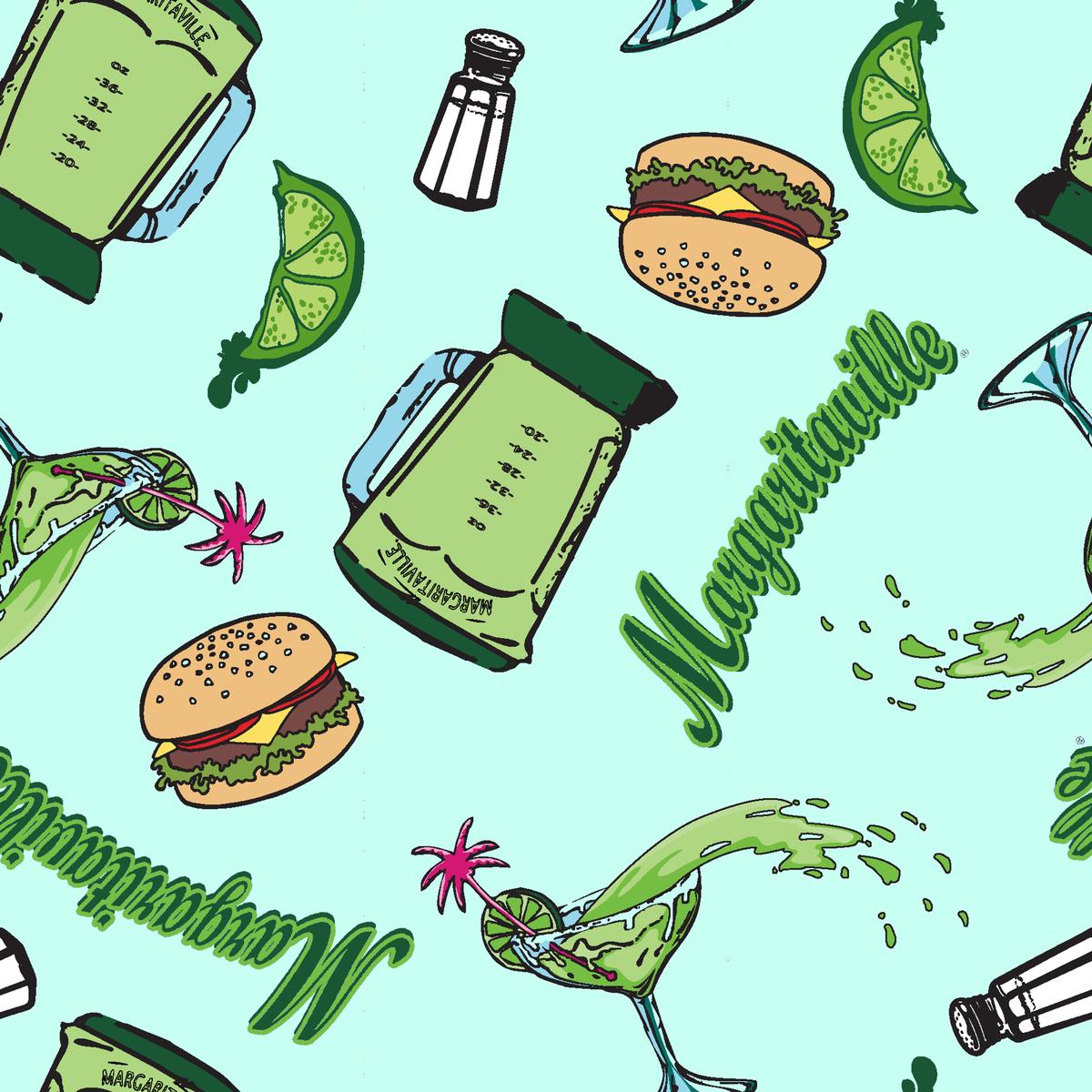 Margaritaville - Tropical Fiesta - Mint Cocktail Fabric