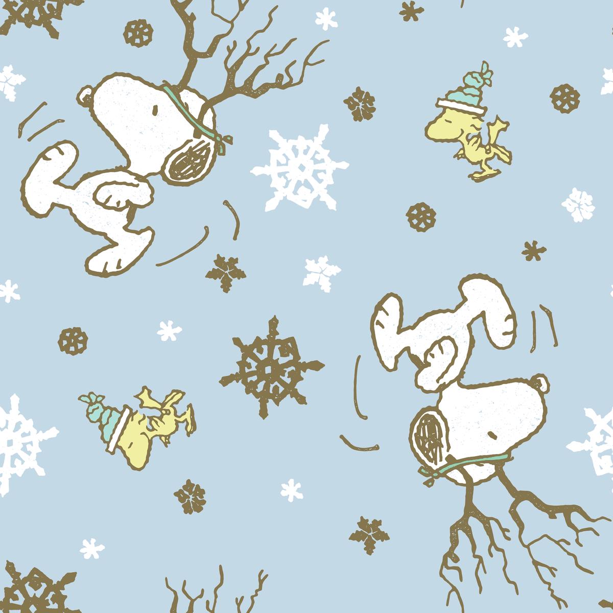 Peanuts Snoopy and Woodstock Winter Wonderland Fabric