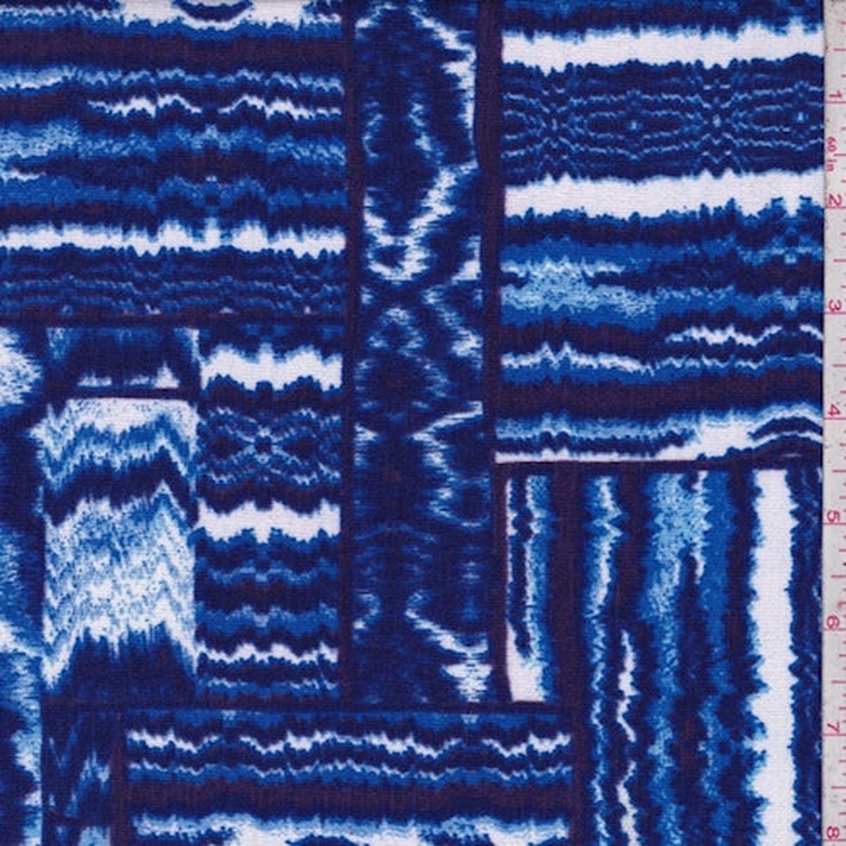 4 YD PC-Cobalt/Violet Static Patchwork Crinkled Crepe Fabric