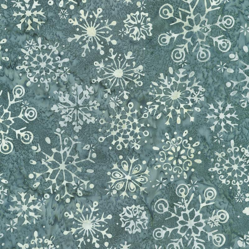 Fabric Robert Kaufman Shale Snowflakes Winter Pine Batiks by the Quarter Yard AMDM23144335