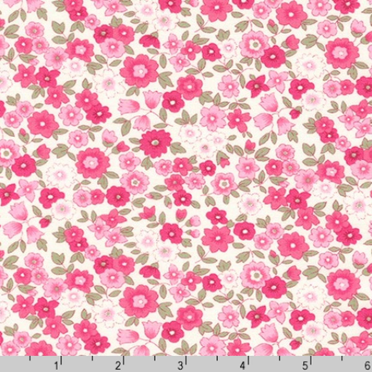Sevenberry Petite Garden - Florals Pink Yardage