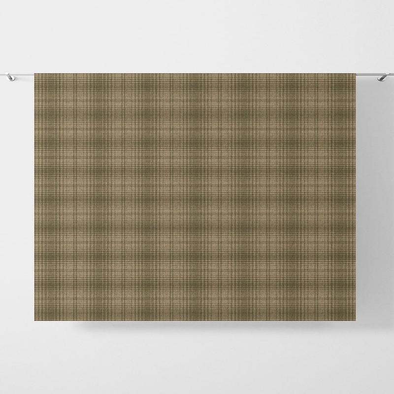 ‘Larkin Sunset’ Fabric by the Metre (Olive Green & Beige)
