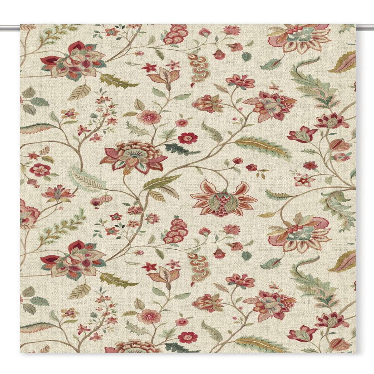 ‘Afeni’ Fabric by the Yard (Pale Beige/ Soft Red/ Pink)