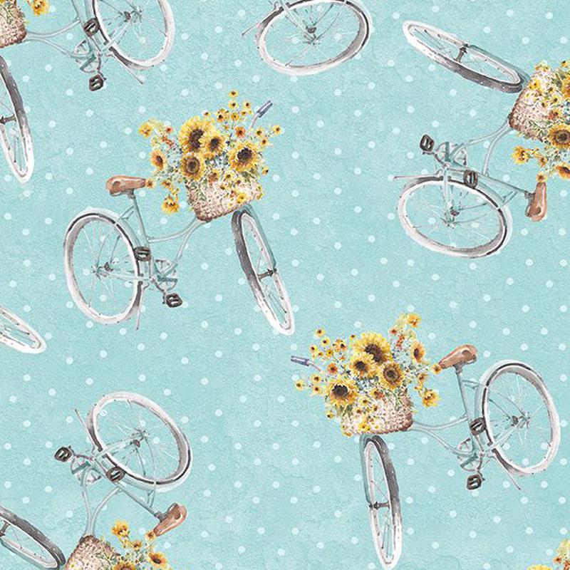 Sunflower Sweet Collection Bicycle Toss Cotton Fabric 17794