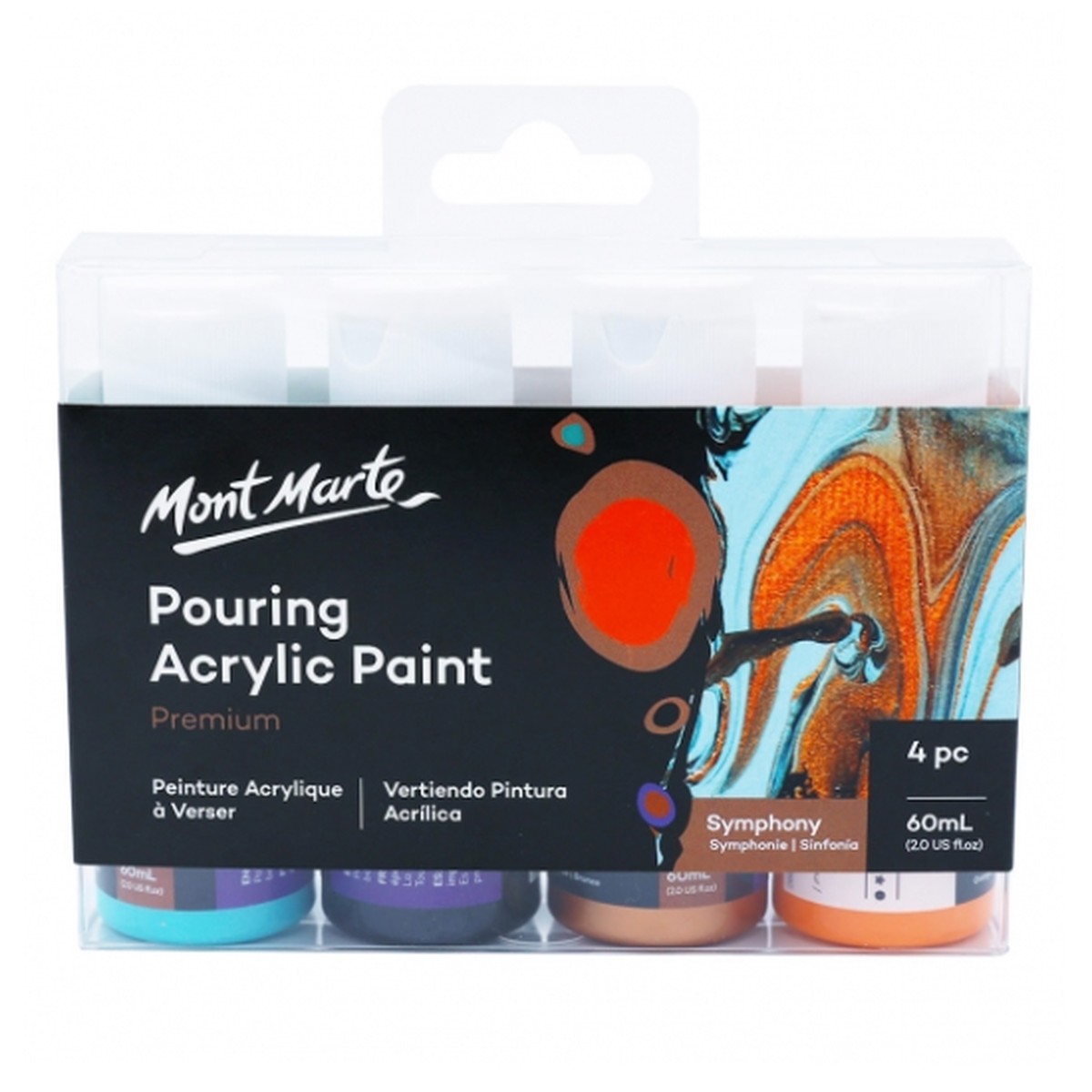xx Mont Marte Pouring Acrylic 4pc x 60ml - Symphony