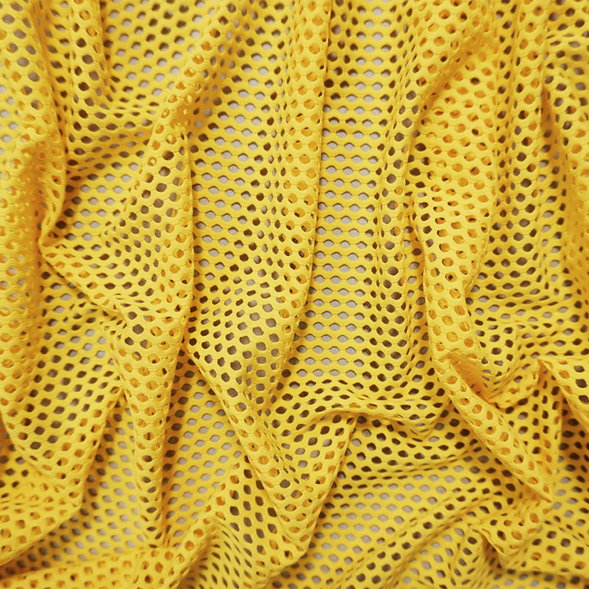 Yellow Famous Maker Nylon Spandex Net Yoga Knit Fabric