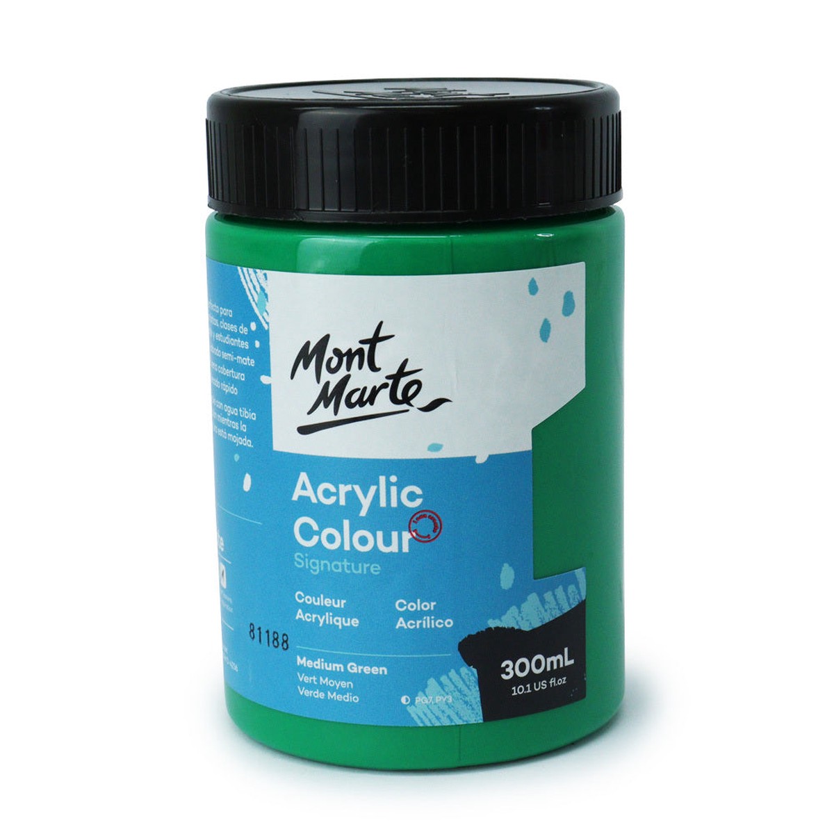 xx Mont Marte Signature Acrylic Paint 300ml Pot – Mid Green