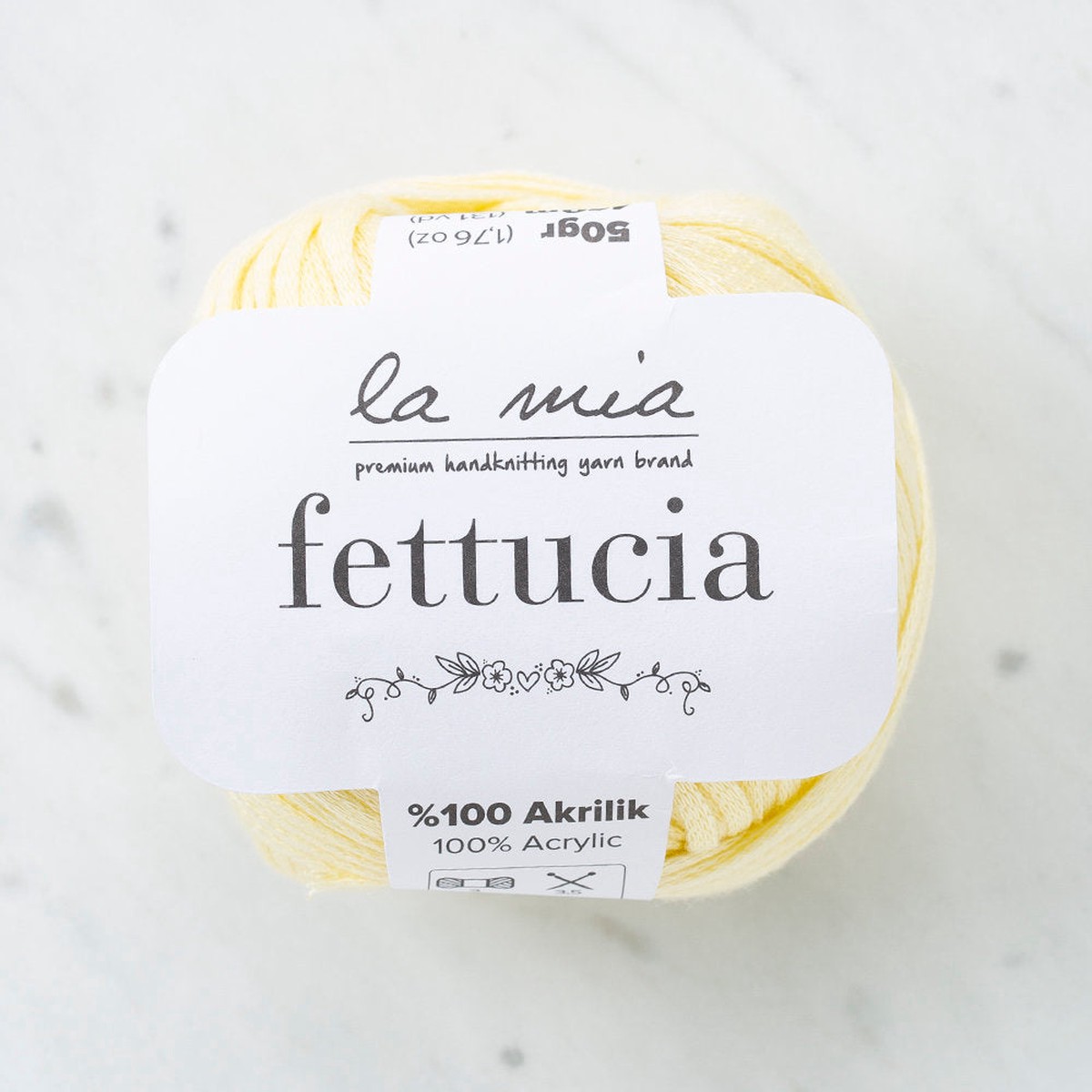 La Mia Fettucia Yarn, Light Yellow - L028
