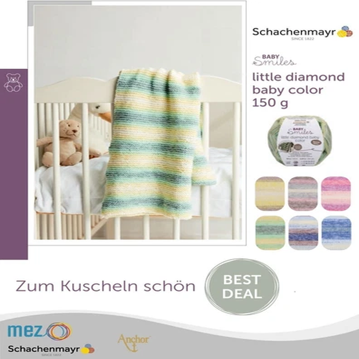 (46/kg) 150 Gr Baby Smiles Little Diamond Baby color by Schachenmayr