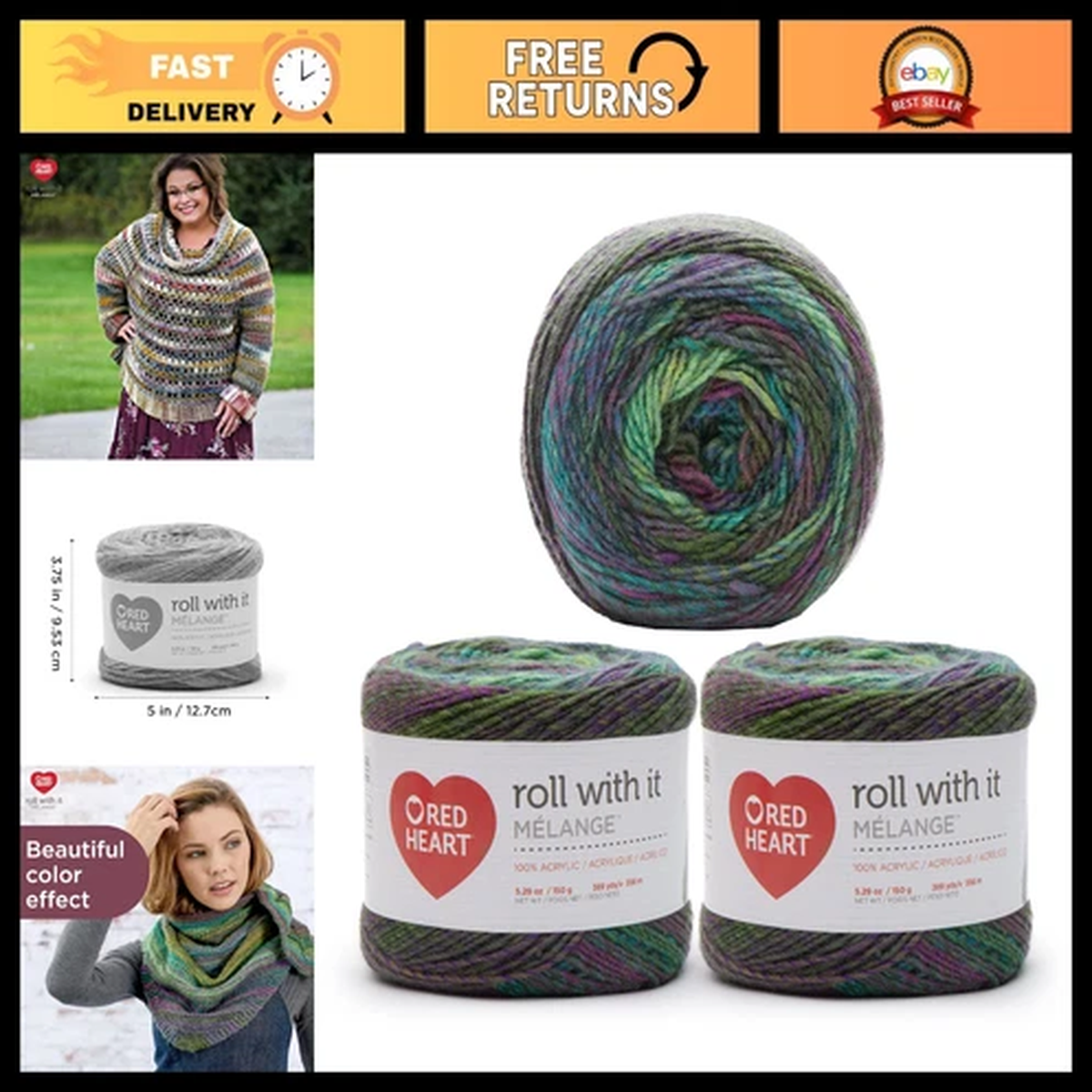 “150g Acrylic Yarn 3 Pack – 389 Yards Worsted Weight for Knitting & Crochet”