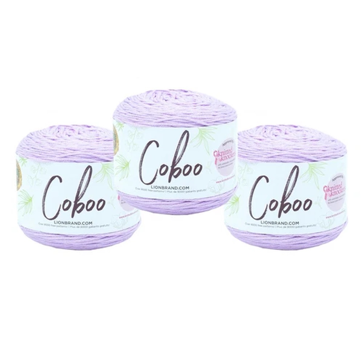 (3 Pack) Lion Brand Yarn 835-143D Coboo DK Yarn, Lilac