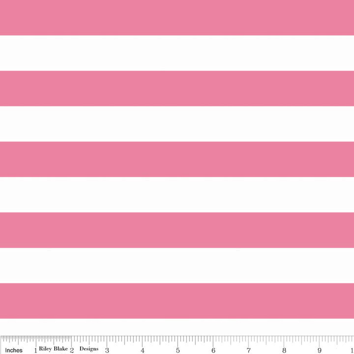 16" End of Bolt - Hot Pink 1" One Inch Stripe - Riley Blake Designs - Jersey KNIT cotton spandex stretch fabric