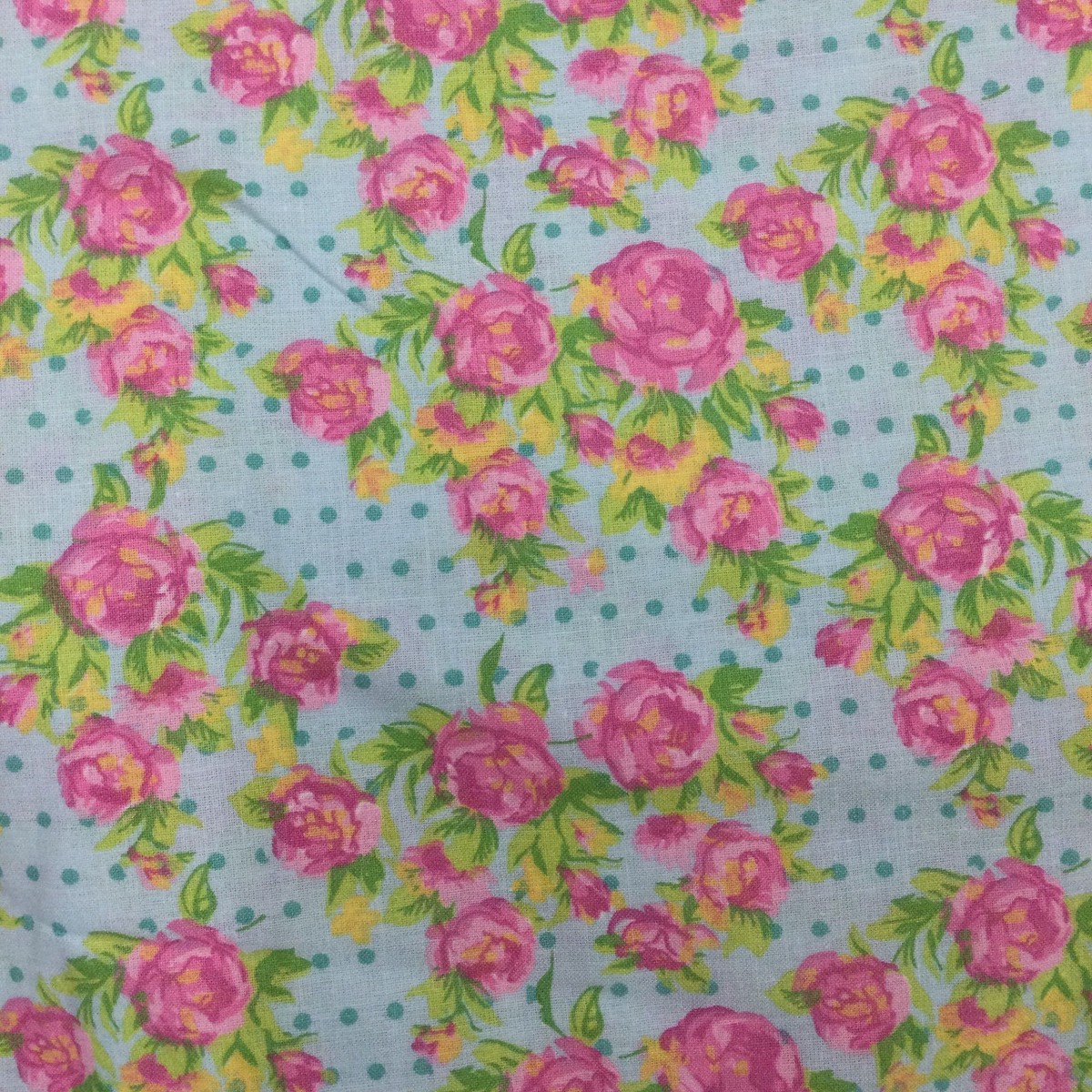 Floral in Pink / Green / Blue | Quilting Fabric | 100% Cotton | 44 wide | By the Yard