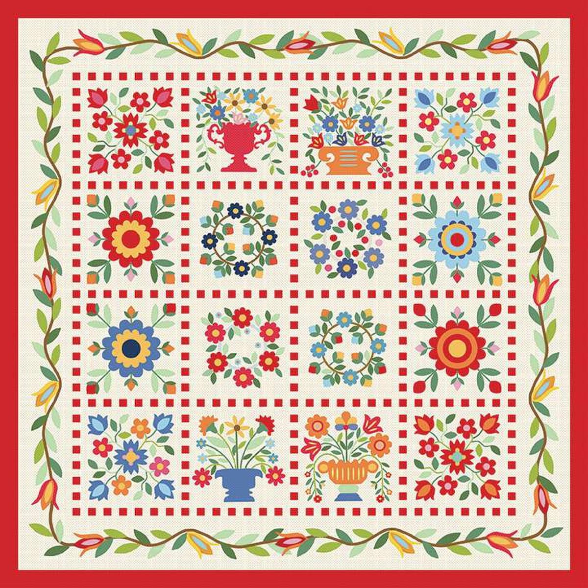 SALE Treasure Chest Fancy Quilt PATTERN P205 - American Jane - Riley Blake Designs - INSTRUCTIONS Only - Applique - Fat Quarter Friendly