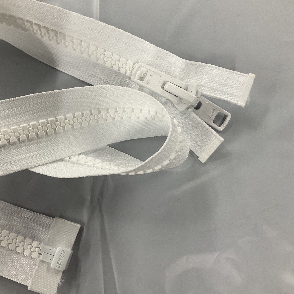 #10 Marine Zipper White 84 Inches Long | Separating Zipper / Jacket Style | EXTRA HEAVY DUTY | Locking Pull Tab