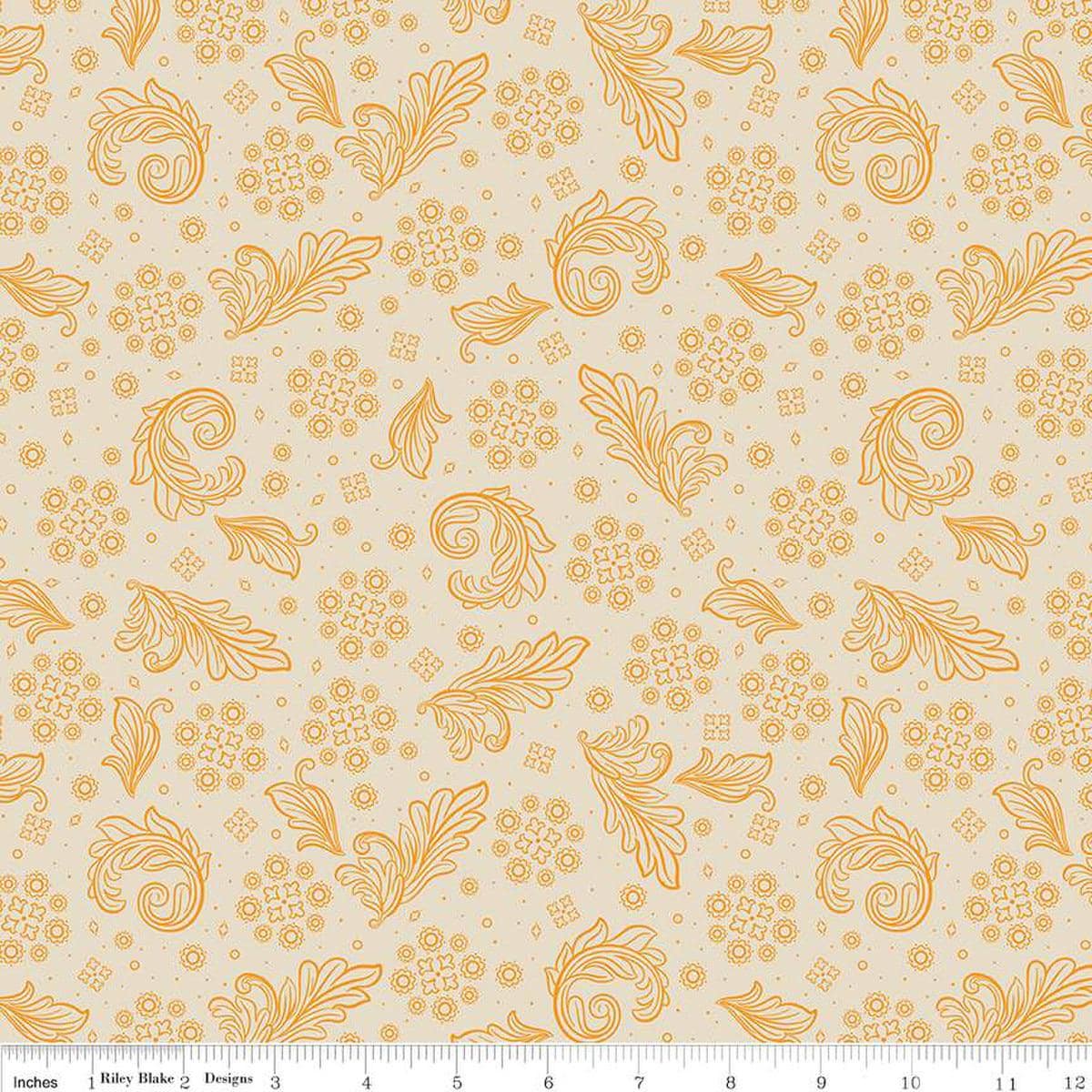 1 yard End of Bolt – SALE Cheddar at Twilight Scarf WIDEBACK WB15167 Cream – Riley Blake – 108″ – Quilting Cotton Fabric