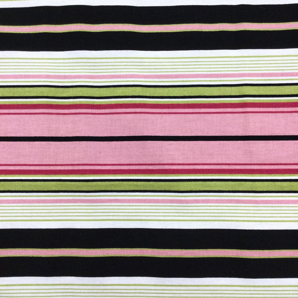 “Terrace” Premier Print | Stripes in Pink | Black | Green | Cream | By The Yard | 54 Inch Wide Fabric