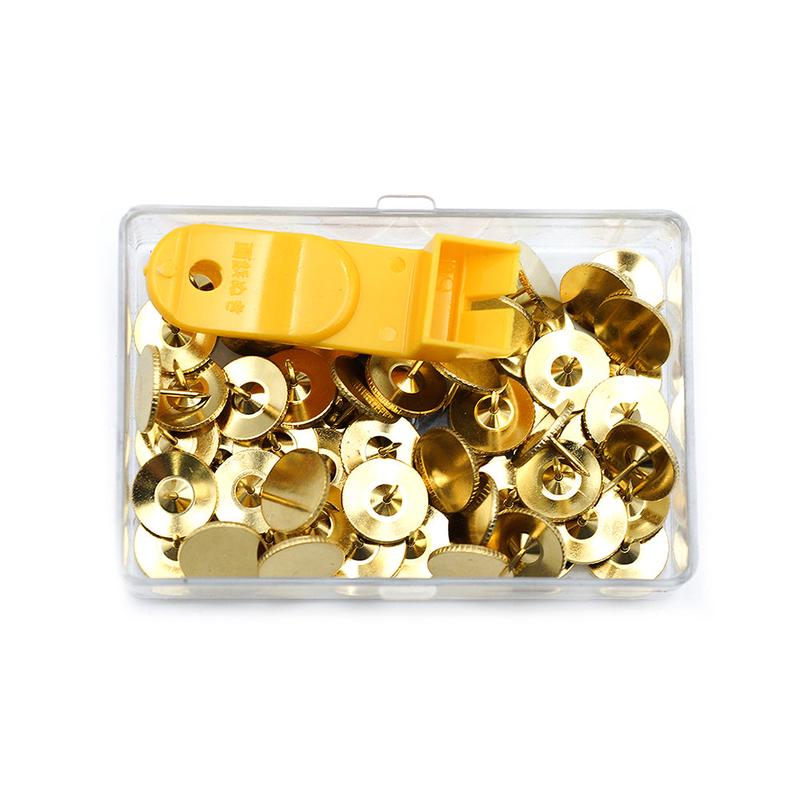 Clover Needlecraft Thumb Tacks with Remover - Brass - 60 pc