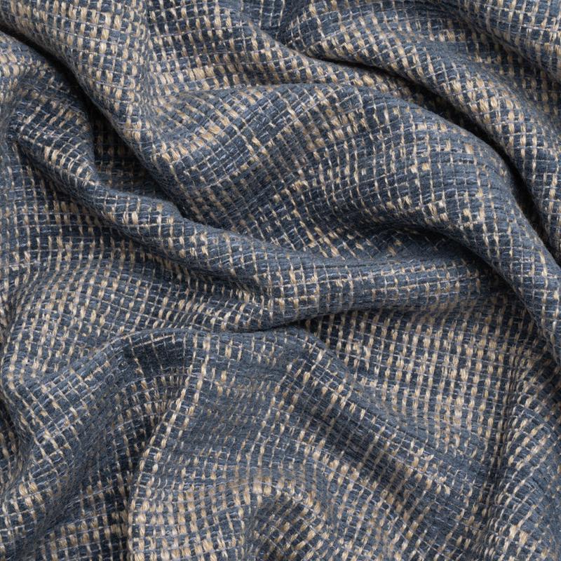 Tweedy Chenille Upholstery Woven - Sapphire - Hartsmere Collection
