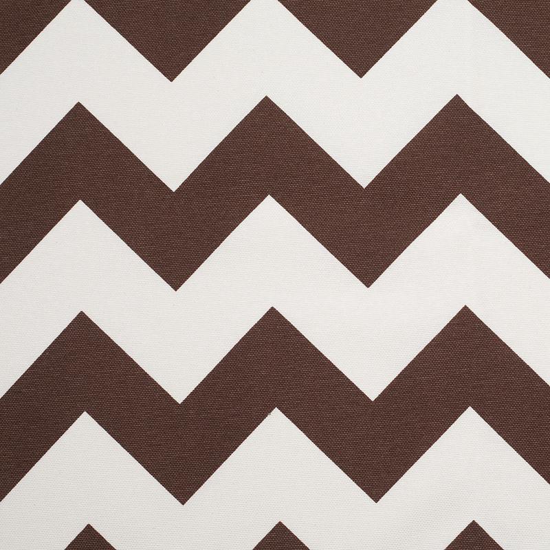 Spanish Espresso/White Geometric Poly-Cotton Woven